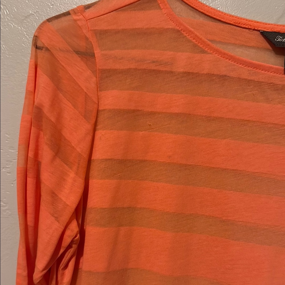 Tommy Bahama Orange Striped Long Sleeve Tee XSmall - Picture 3 of 5